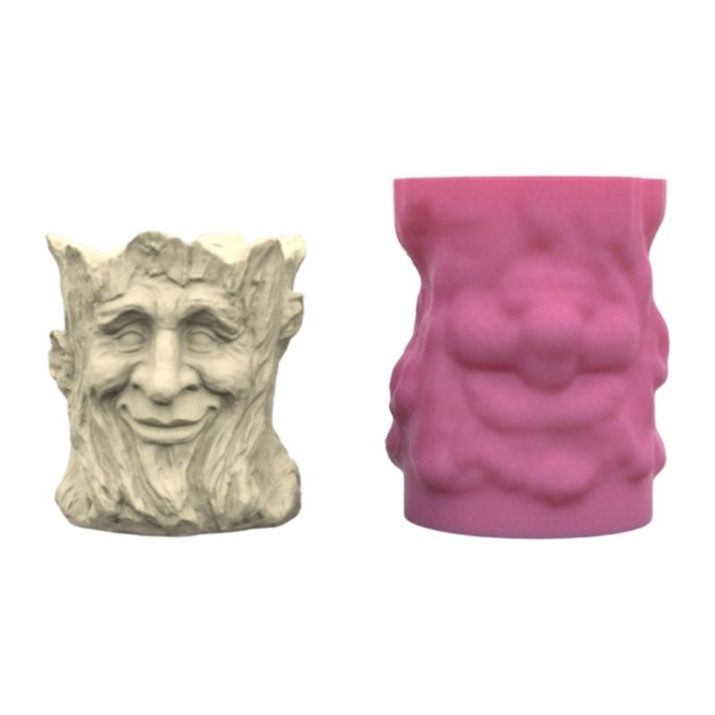 Sukkulenten-Pflanzgefäße Silikonform Alte Mann Gesichtsform Gussformen Pflanzgefäßformen Stifthalter Bastelform zum Basteln