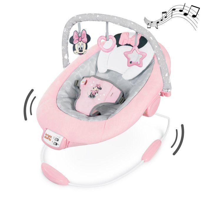 DISNEY BABY -MINNIE- Babywippe mit abnehmbarem Disney-Spielbogen, 8 Melodien, Beruhigende Vibrationen, Verstellbare Kopfstütze