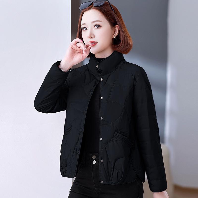 White Duck Down Women's Short Jacket - 2025 Winter Stylish Warm Lightweight Outerwear for Mothers