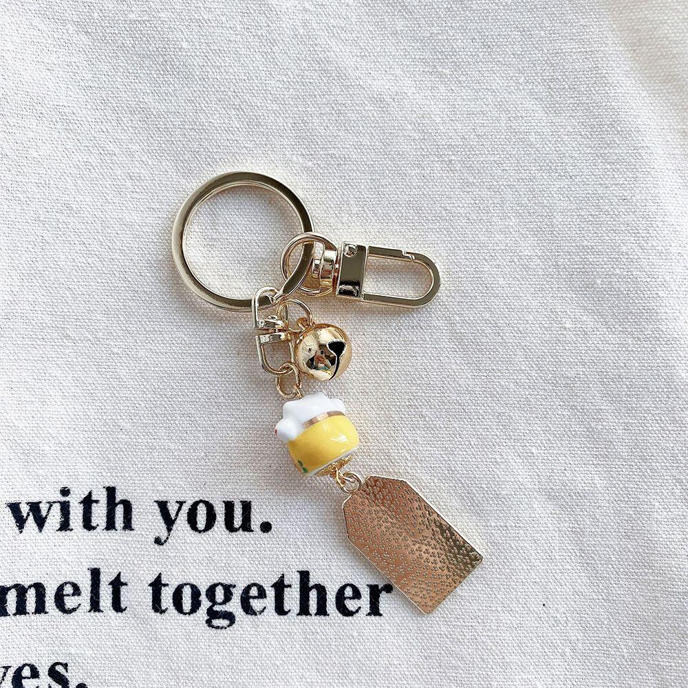 Neko Metal Backpack Pendant Mobile Decoration Lucky Cat Keychain Amulet Key Lanyard Car Keyring