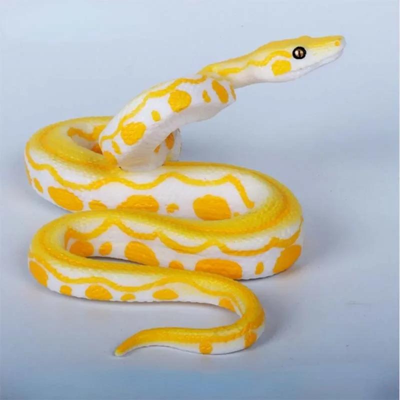 Realistic Fake Snake Toy Rubber Gag Toys Python Snake Action Figure for Halloween Prank Props High Simulation Snake Model