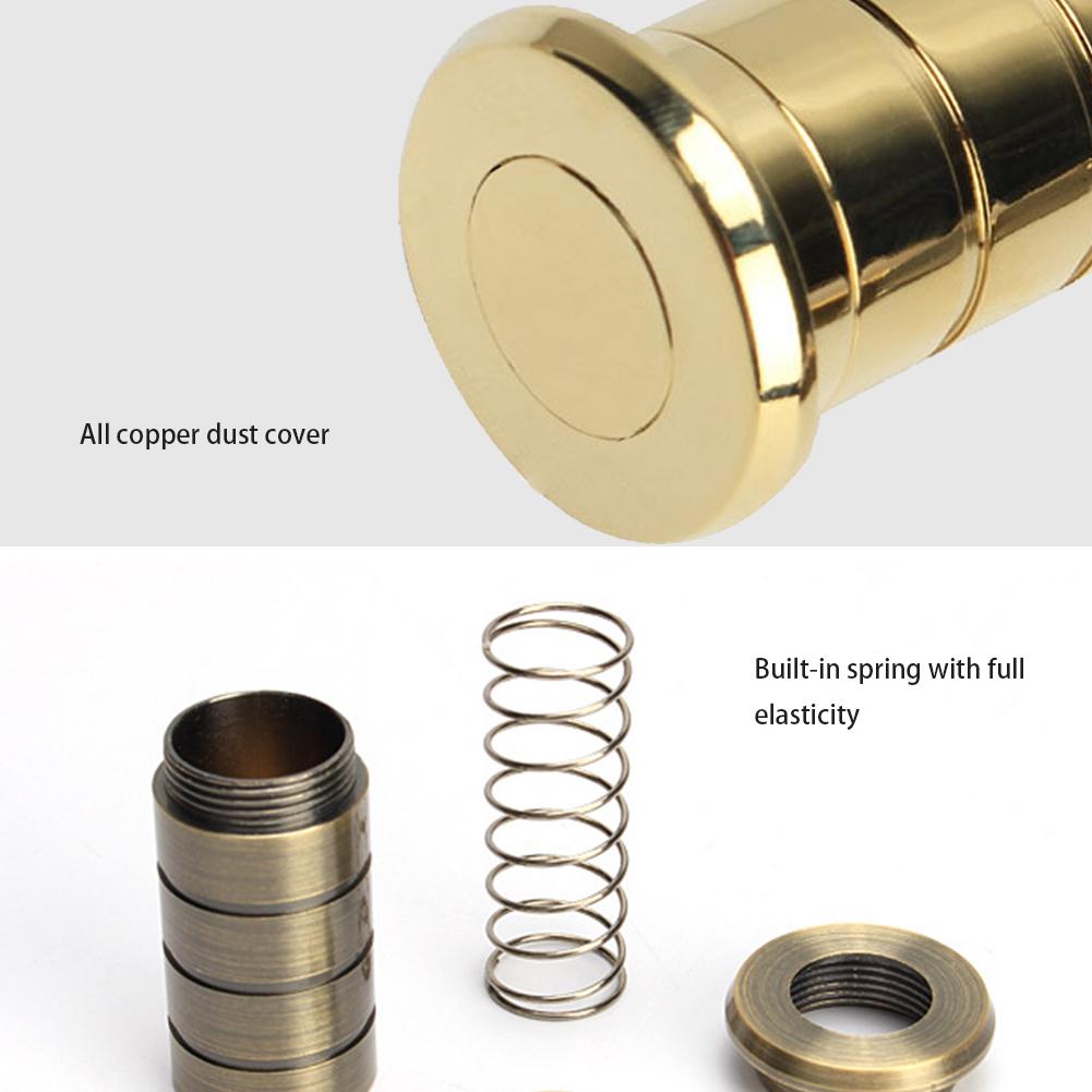 Dammavvisande Sockel Koppar Dammtät Hållare 13mm Öppning Golv Dammtät Låssockel Inbyggd Fjäder Dörrlås Tillbehör