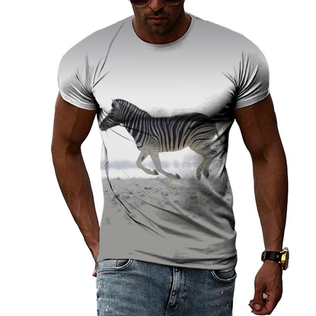 Summer Fashion Zebra T-Shirt Original Animal 3D Printing Personality O-Neck Hip-Hop Men's T-Shirt Harajuku