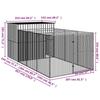 VidaXL Dog Niche with Courtyard Light Grey 214x457x181 Cm, Dog Cage, Dog Shelter, Pet House, Cages 3189126