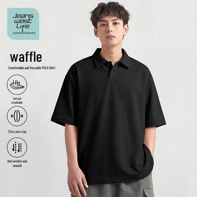 JEANSWEST LIFE Men's Waffle Texture Polo Shirt