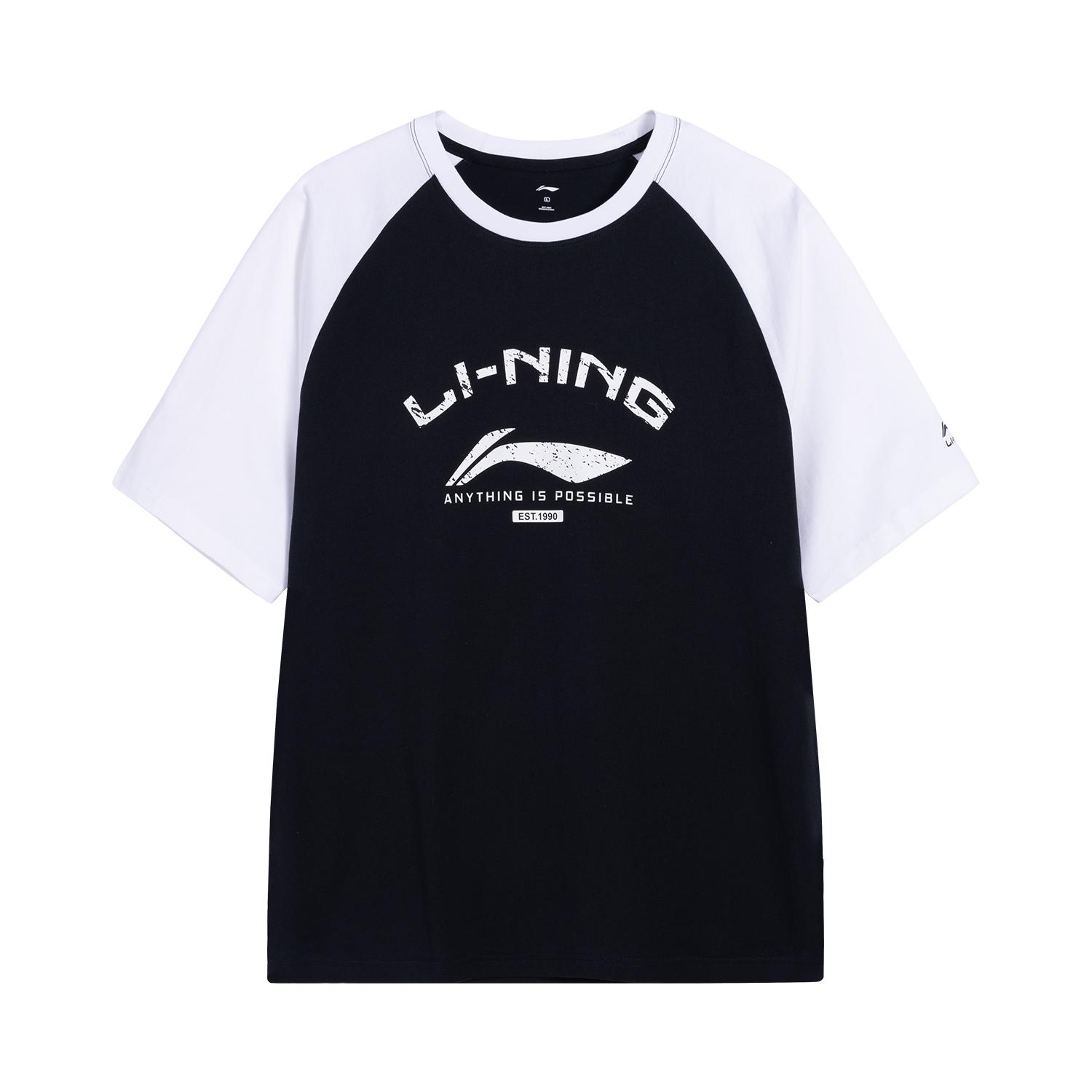 Li Ning T Shirt Unisex Black/Ivory AHSW857-2 2XL