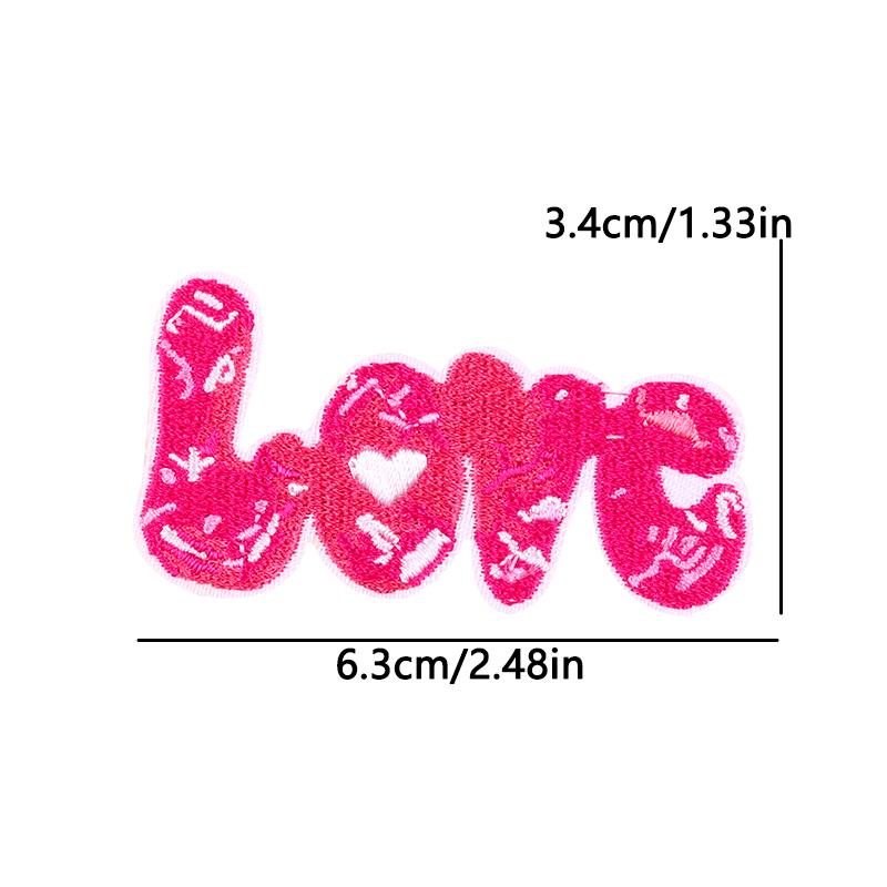 Lips Love Heart Patch Cartoon Embroidery Patch DIY Iron On Patches For Clothing Thermoadhesive Patches On Clothes Sewing Sticker