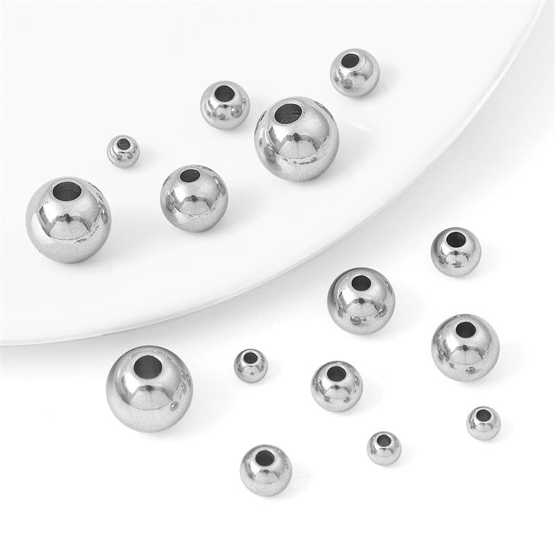 Stainless Steel Smooth Round Spacer Beads for Handmade DIY Bracelets & Necklaces