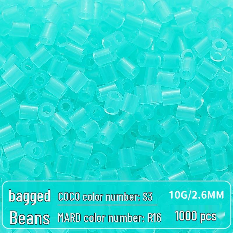 Clear Puzzled Beans Special Color Refill Pack, Black & White, 2.6mm Handmade DIY Fuse Beads Toy Set