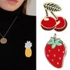 Charm Cartoon Jewelry Pin Fruit Brooch Clothing Accessory Alloy Texture Suitable for School Life and Parties Event