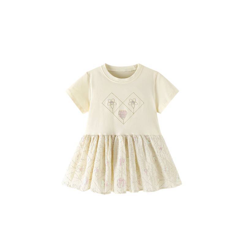 Girl Summer Cotton Princess Dress With Breathable Mesh For Toddler Girls