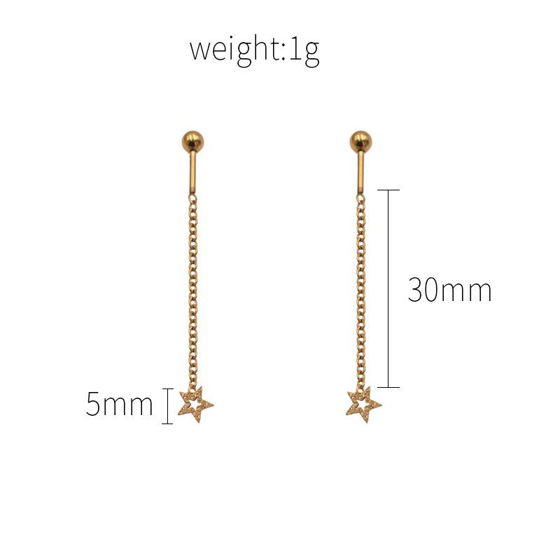 French Romantic Natural Small Fresh Five-Pointed Star Versatile Earrings, Titanium Steel Stud Earrings Jewelry