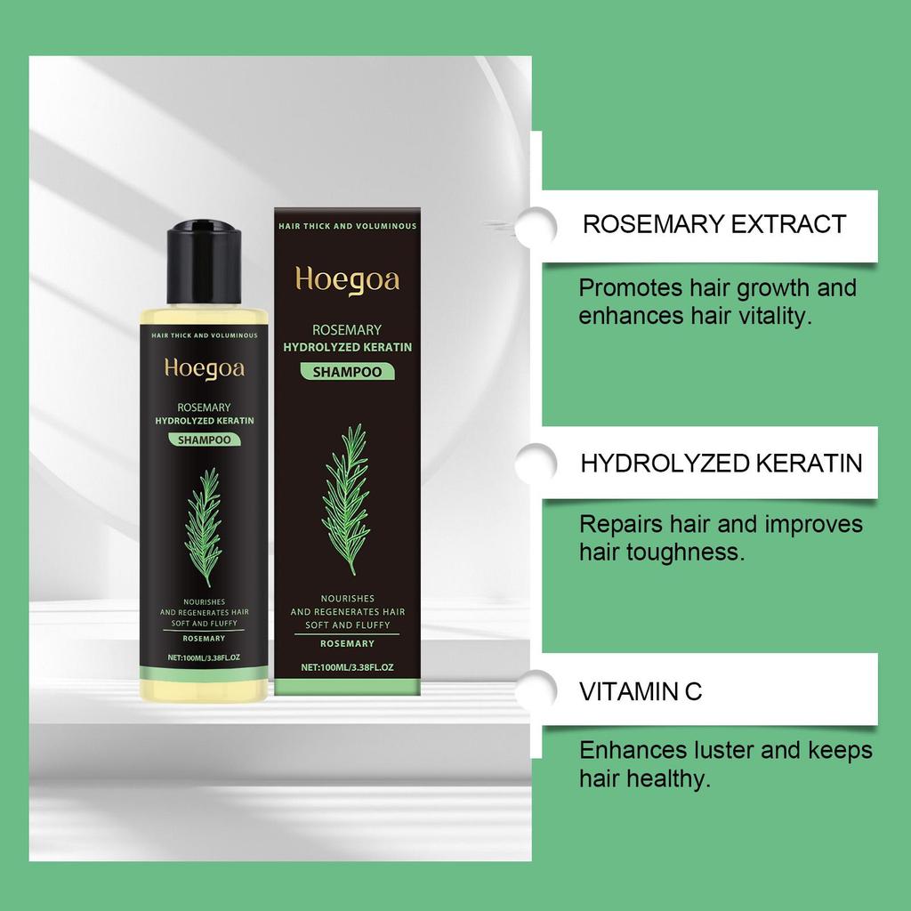 Hoegoa Rosemary Hair Shampoo Volumizing and Thickening Strengthening and Oil Control Nourishes and Repairs Hair Oil Adds Volume