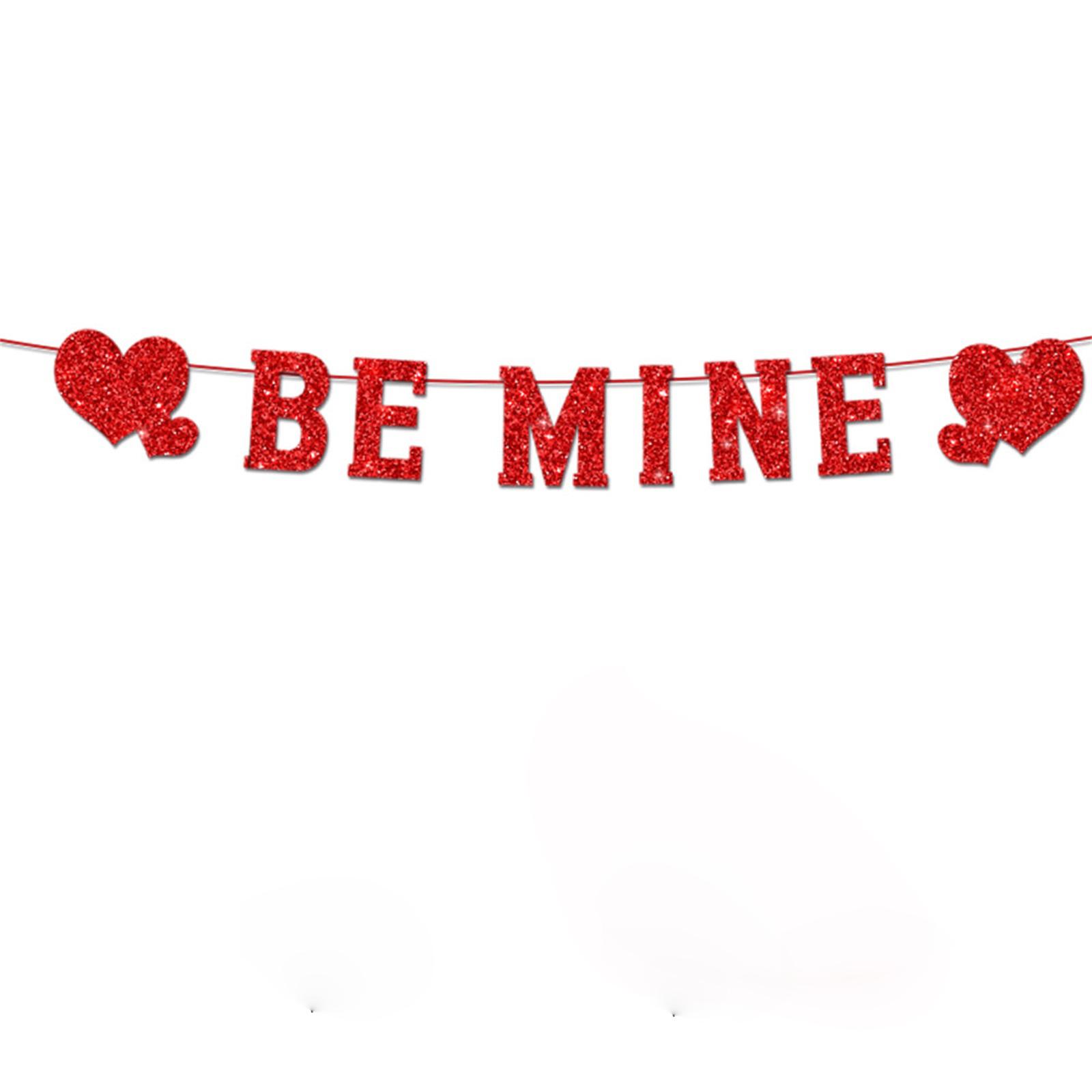 

Glittery Red Valentine s Day Banner Set - Hanging Decorations For Party, Home & Anniversary One Size