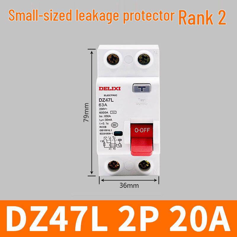 Delixi Mini Circuit Breaker DZ47L 2P/4P with Earth Leakage Protection, 63A/100A for Household Use
