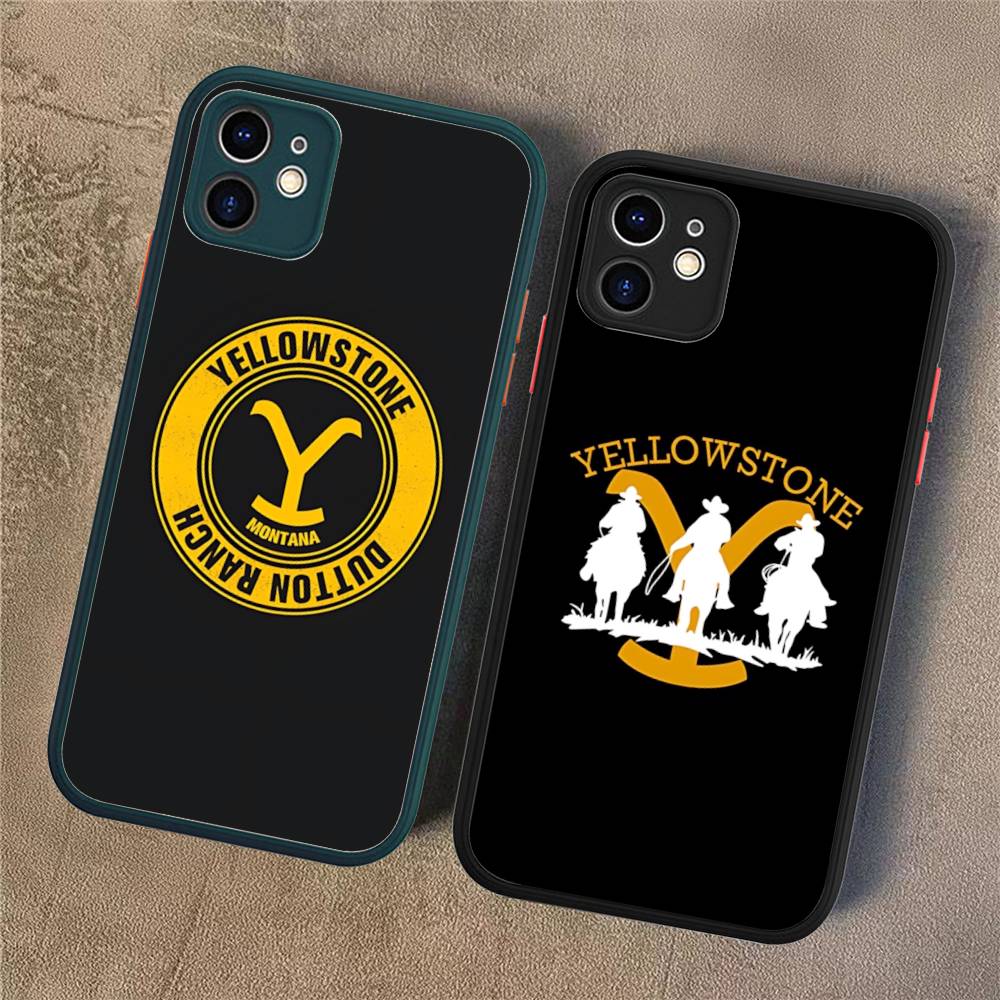 Tv Y-yellowstoneS Logo Silicone Case For IPhone 16 15 14 13 12 11 Pro Max Plus X XS MAX Shockproof Matte Cover