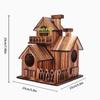 Handmade Wooden Bird House Multiple Holes Bird Feeder Weather Resistant Outdoor Birdhouse  Backyard