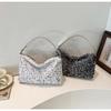 IELGY Korean sequined underarm shoulder bag, fashionable versatile portable trendy small square bag