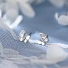 S925 Silver Plated Stud Earrings New Small Animal Earrings Female Summer Fashion Light Luxury Sweet Hollow Flash Diamond Butterfly Stud Earrings