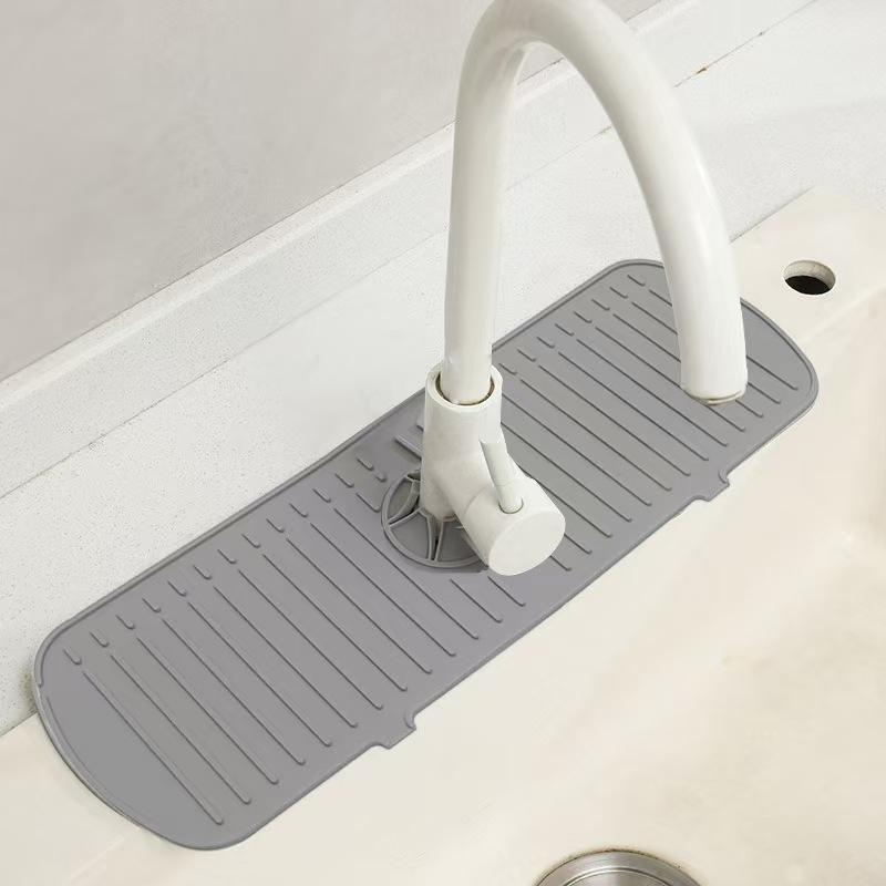 3-Piece Set of Kitchen Sink Drain Board Silicone Non-Slip Mat Drainage Mat Faucet Storage Mat