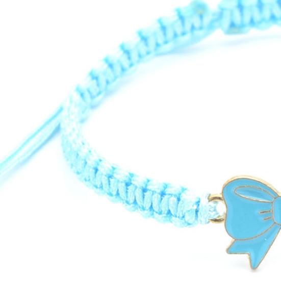 Bow Braided String Bracelet Adjustable String Rope Bracelet Handmade Friendship Gift Butterfly Cheerleader Wristlet for Friends Cheer Dance Team
