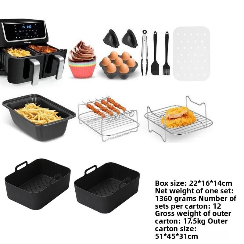 Accessori per friggitrice ad aria Ninja Af400uk Pentola interna in silicone Griglia Vassoio per vapore Set di utensili da cucina Per la cucina casalinga