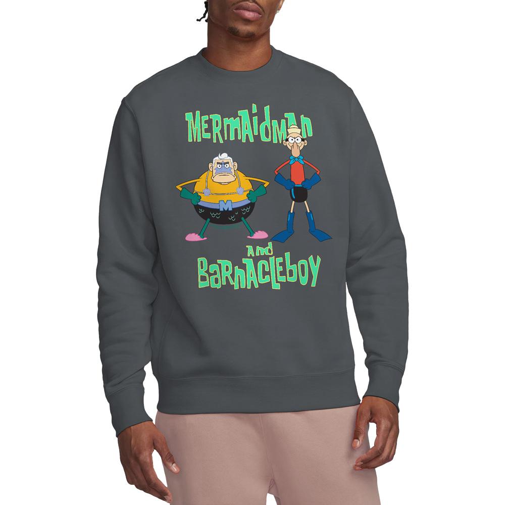 SpongeBob SquarePants Unisex Adult Mermaid Man & Barnacle Boy Sweatshirt