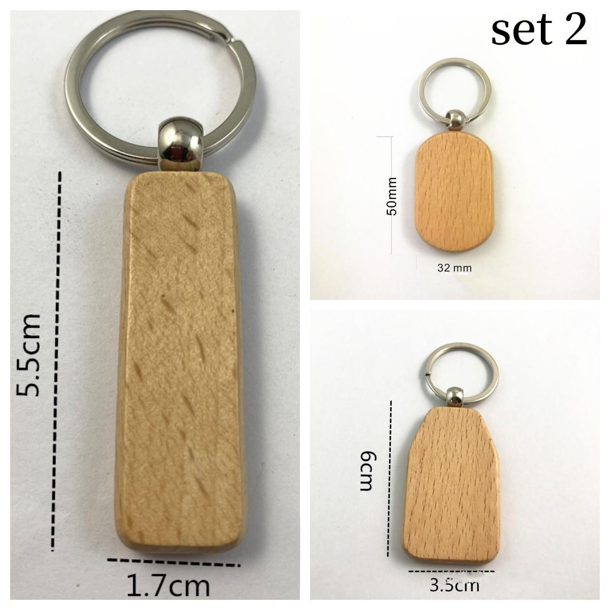 

3 шт./компл. деревянный брелок для ключей из бука, подвеска-брелок Set 2 3pc