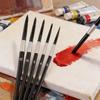 7Pcs Squirrel Hair Brush Set Round Pointed Tips No Shed Gouache Watercolor Brushes For Beginner Artist Painting Kit