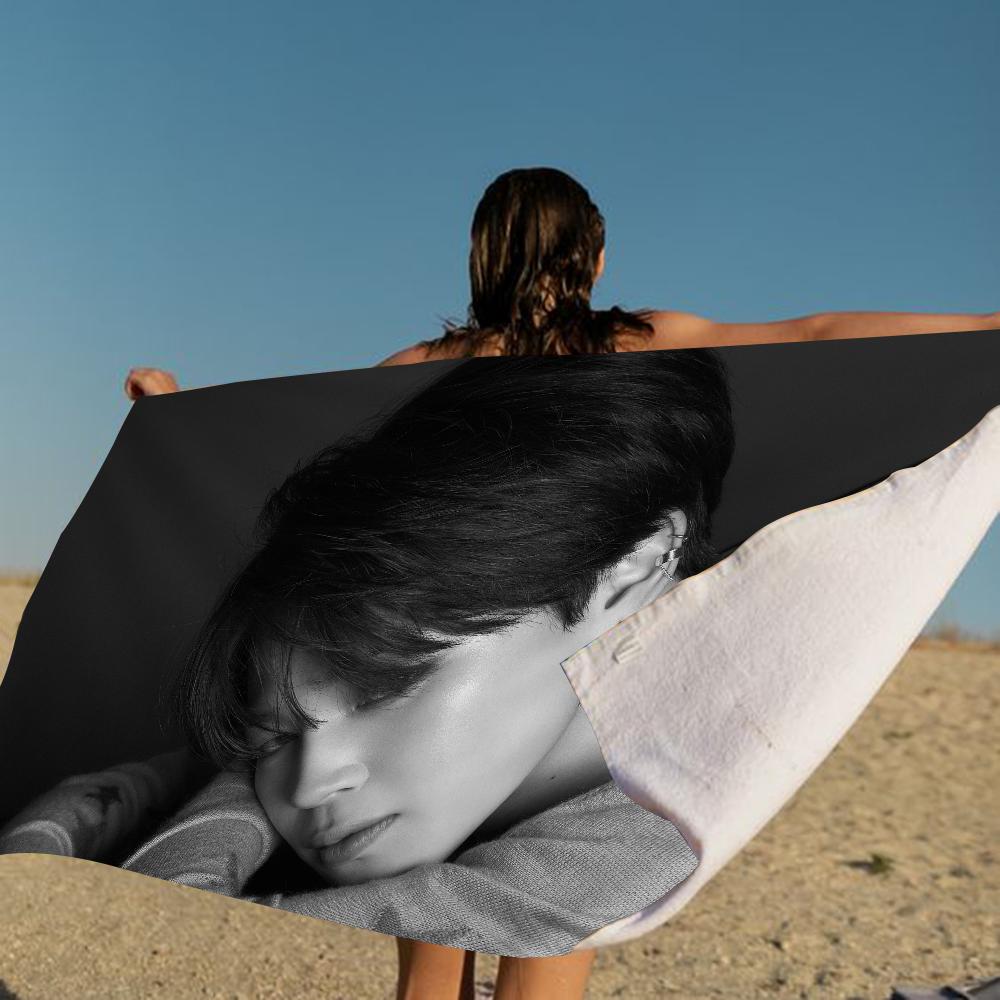 Singer J-Jimin Kpop Beach Towel Colorful Bath Towels For Girl Microfiber Quick Dry Custom Sand Free Beach Yoga Spa Gym Pool
