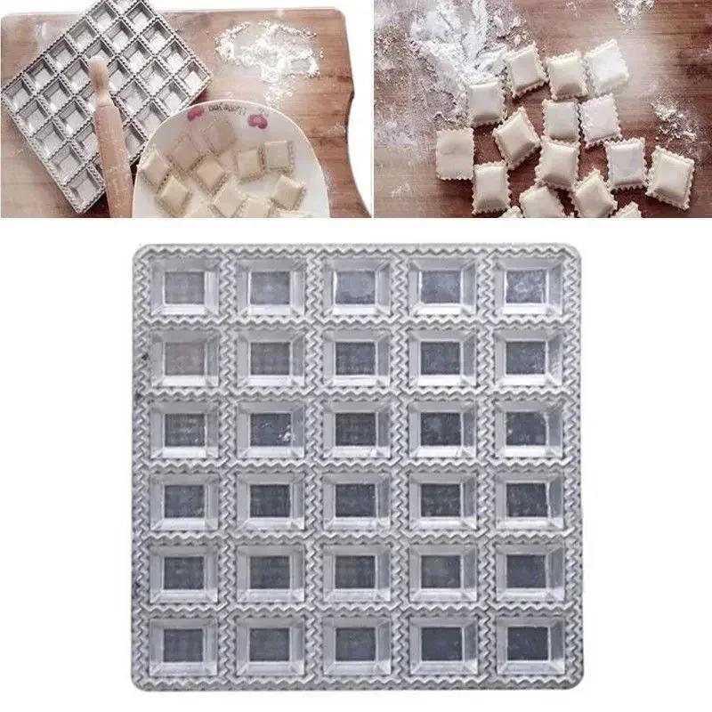Aluminum Alloy Ravioli Maker, Double-Sided Dumpling Press Mold for Square & Round Shapes, Easy Clean Kitchen Tool