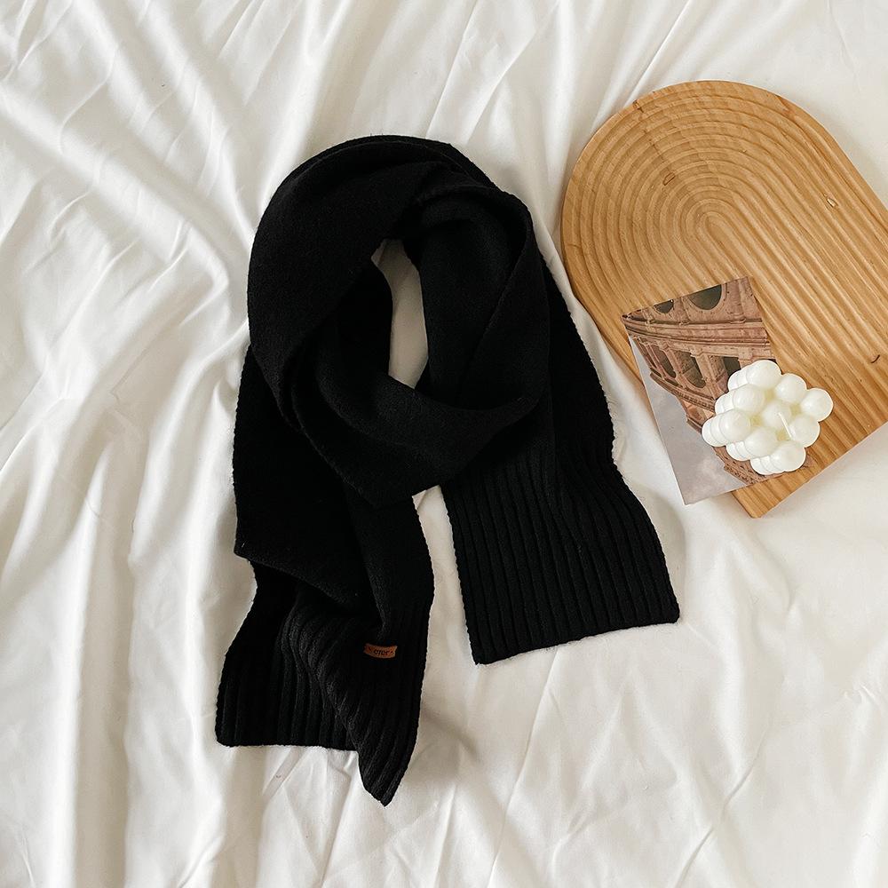 New winter knitted scarf women's acrylic high-end beige with careful machine vertical striped scarf