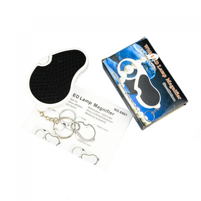 5X LED Light Folding  Magnifier, Handheld Pocket Magnifying Glass