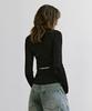 TREEMINGBIRD Back Slit Knit Pullover [ Black ]