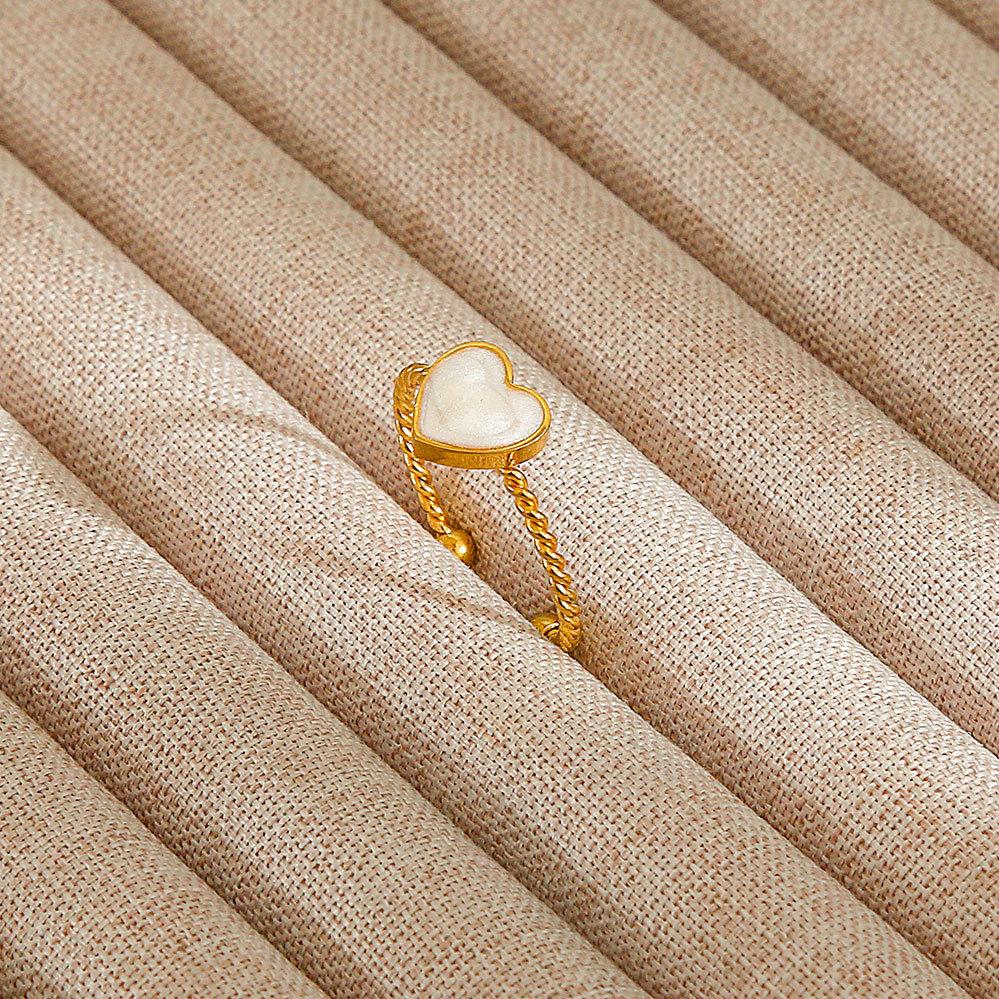 1Pcs Stainless Steel Ring Set with Zirconia, Metal Style Finger Ring, Index Finger Ring