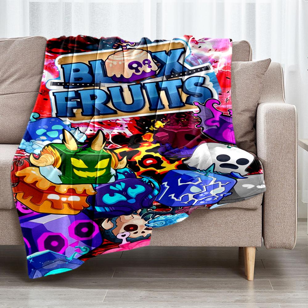 Blox Fruits Theme Printed Blanket - Perfect for Couch, Bed, Travel & Outdoor Use | Machine Washable, Cozy & Durable.