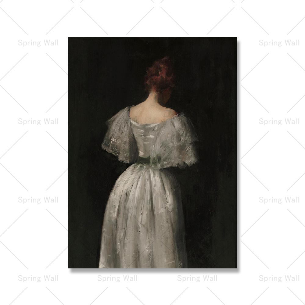 Vintage Portrait Frau liest Innenszene Malerei Leinwand Poster und Drucke Antike Wand Kunst Bilder für Schlafzimmer Dekor