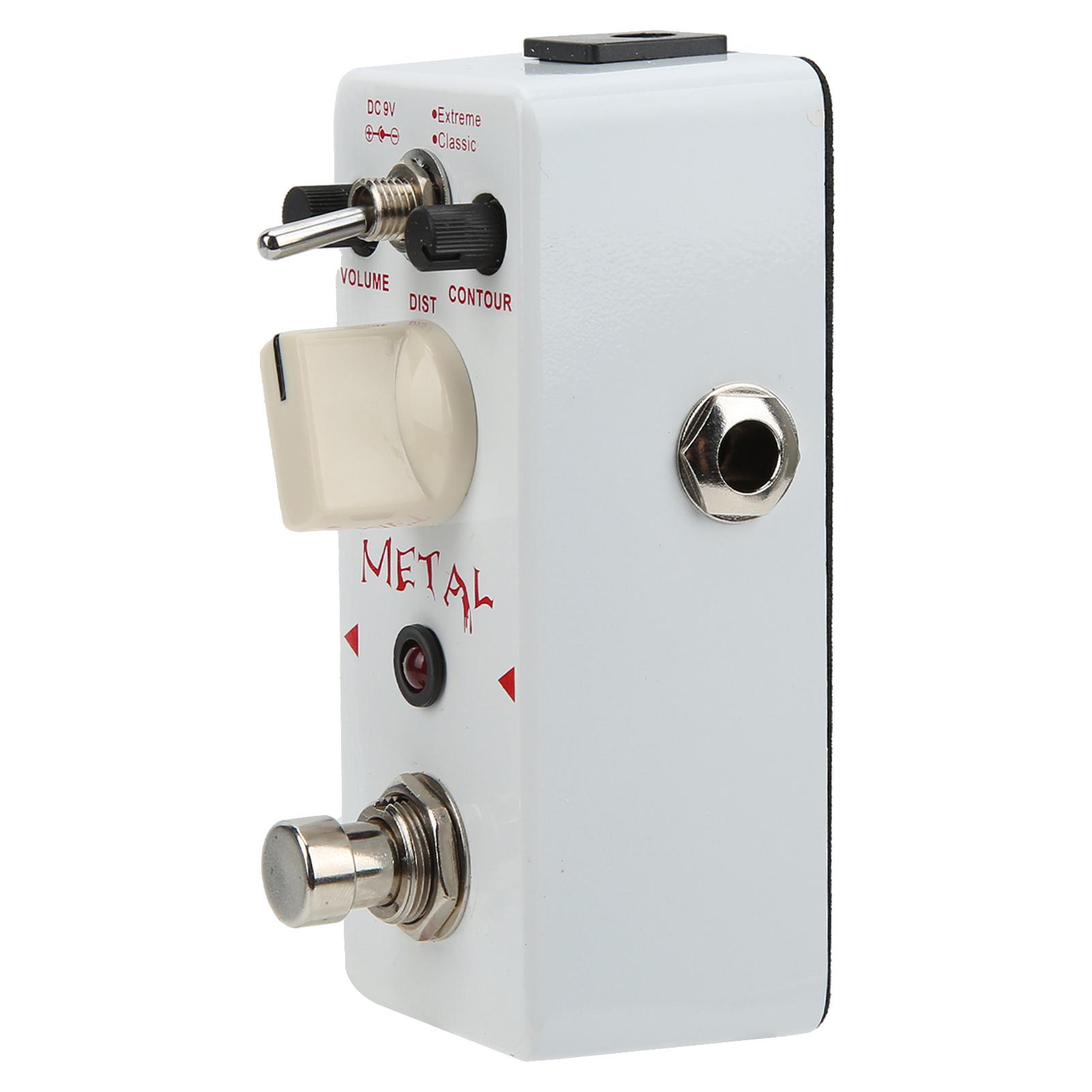

Heavy Metal Distortion Pedal White Electric Guitar Effect Pedals with True Bypass 2 Modes