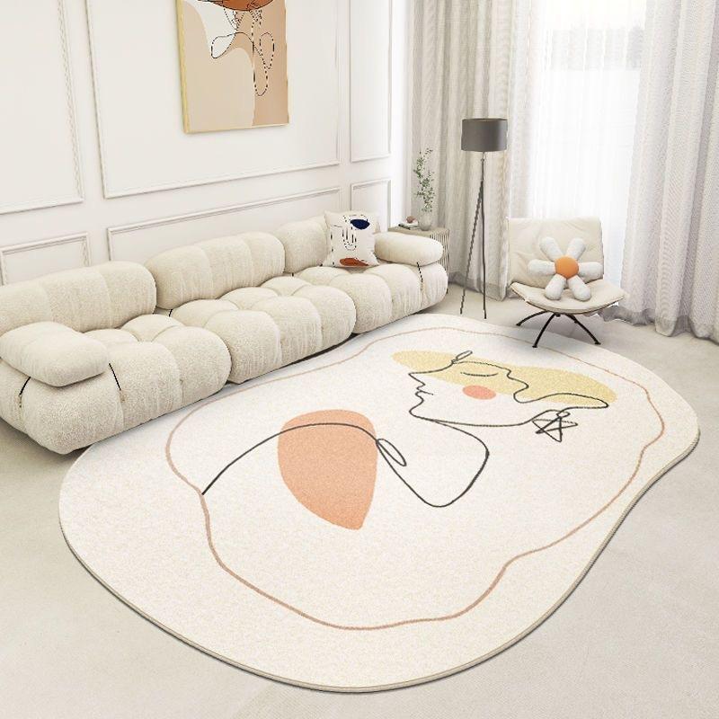 Irregular Living Room Carpet Nordic Light Luxury Style Sofa Coffee Table Bedroom Carpet