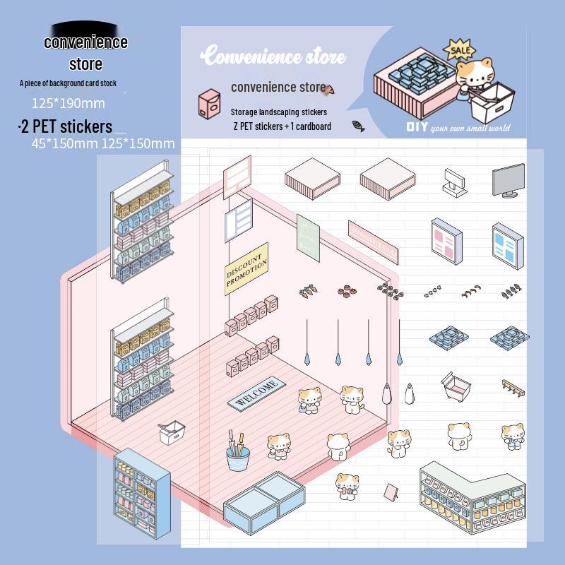 Zaomo 3D Landskapsklistermärke: Little World Series - Kreativt DIY-scenkollagepaket