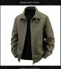 Men's Retro Pilot Lapel Cotton Jacket - Solid Color, Plus Size, Spring/Autumn Workwear Style