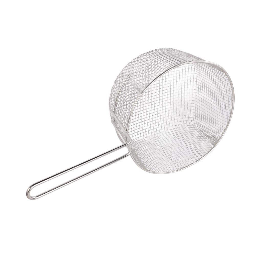 Frying Basket Stainless Steel Handle Reusable Rust Resistant Fry Net for Fish Chicken Nuggets