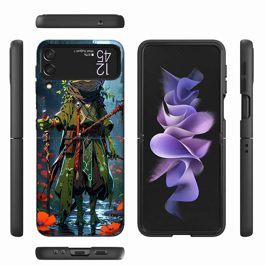 Cute Mouse Axolotl Frog Wizard Phone Case For Samsung Z Flip 6 7 5G Z Flip 5 Galaxy Z Flip 3 4 5G ZFlip Shockproof Hard Cover TP