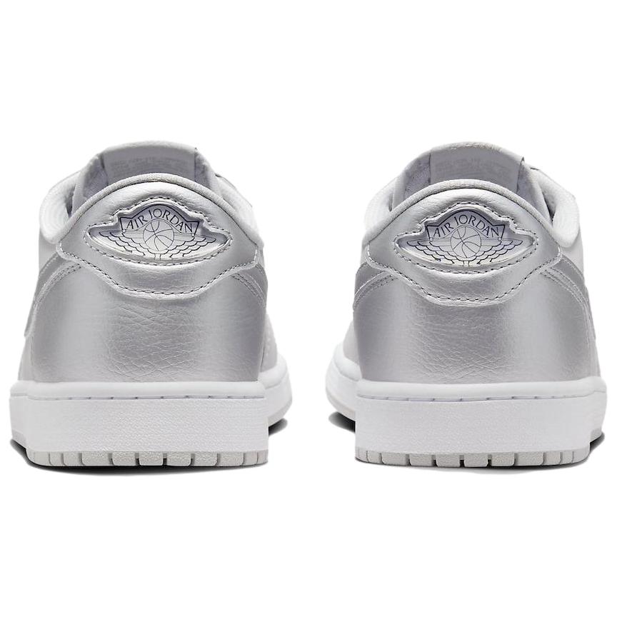 Jordan Air Jordan 1 Low OG 'Metallic Silver' Leather Abrasion Resistant Low Top Vintage Basketball Shoes Unisex CZ0790-002-