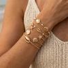 5Pcs Metal Starfish Shell Bracelets Set for Women Multilayer Boho Conch Scallop Stackable Bangles Summer Beach Party Jewelry