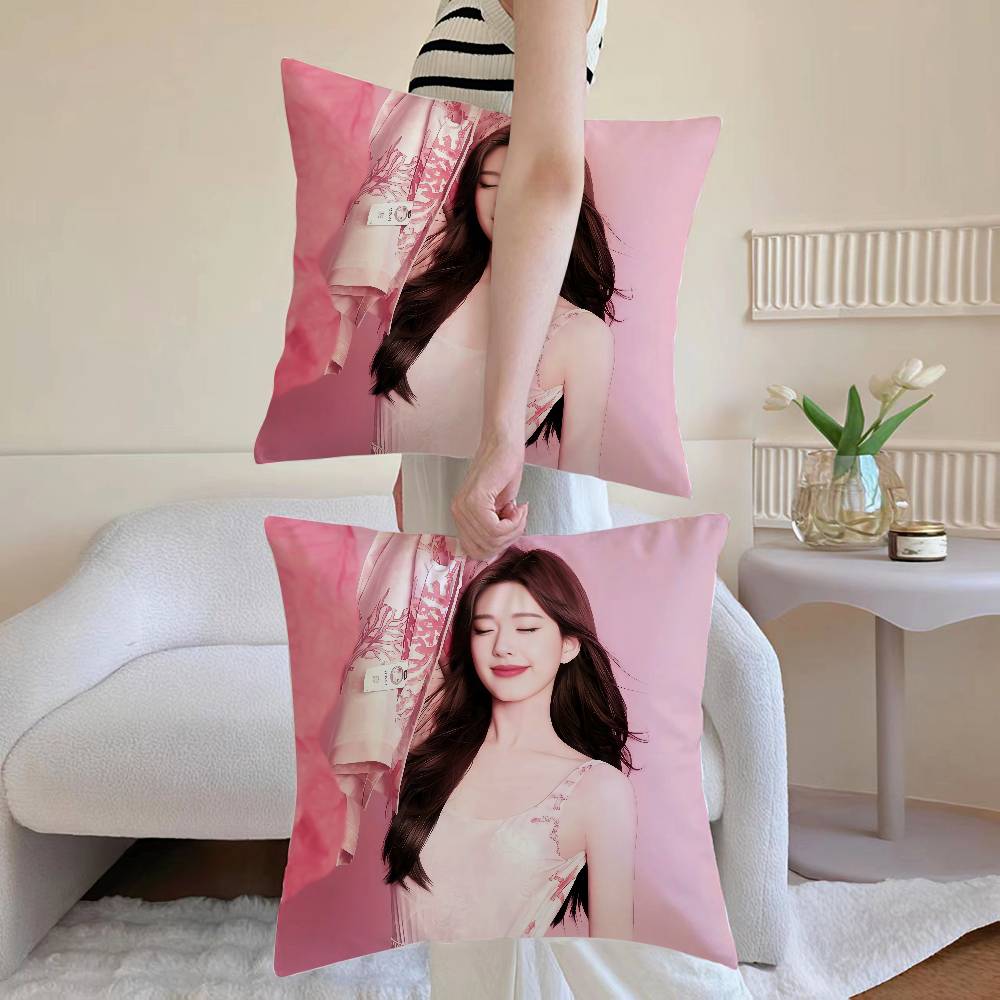 R-Rosy Zhao Pillow Case Anti-dustmite Pillowcase Invisible zipper silky Sofa cushion cover