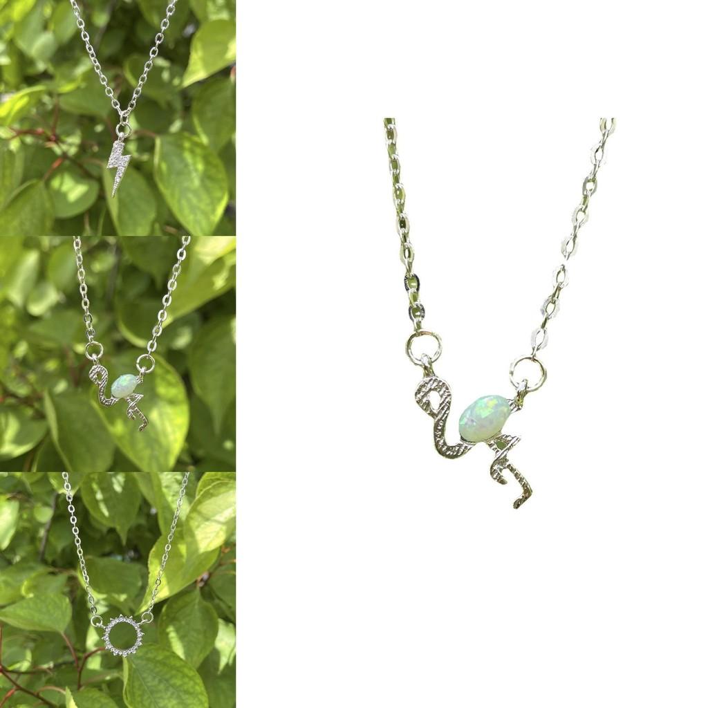 Fashionable Geometric Alloy Pendant Necklace With Stunning Flamingo And Lightning Designs