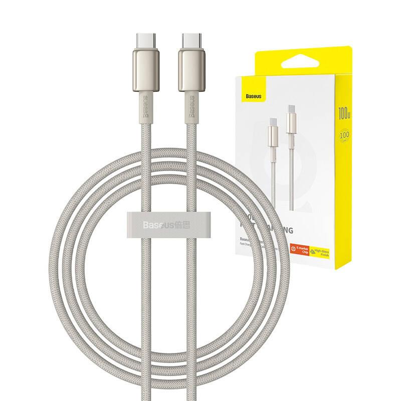 Kabel Usb-C Do Usb-C Baseus Tungsten Gold, 100W, 1M (Złoty)