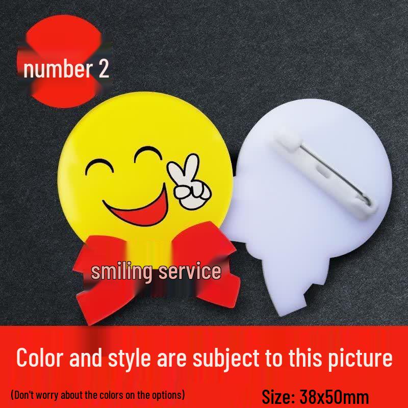 Happy Smile Employee Name Tag 38*50mm