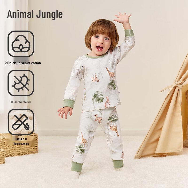 JOYNCLEON Baby Two-Piece High-Waist Cotton Pajama Set